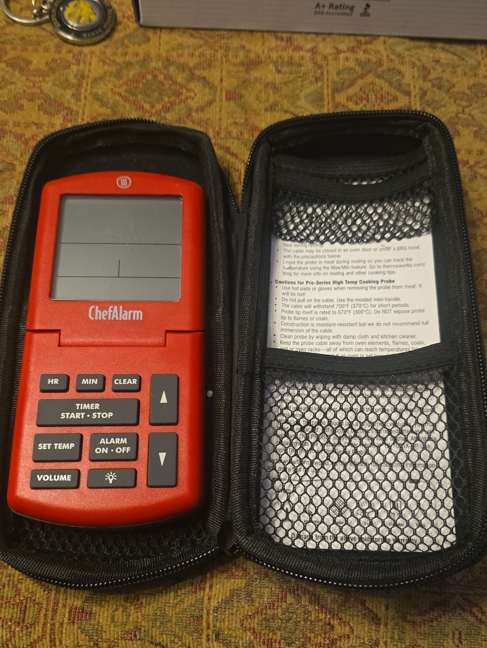 ThermoWorks Chef Alarm Red Digital Timer and Thermometer ** No Probe**